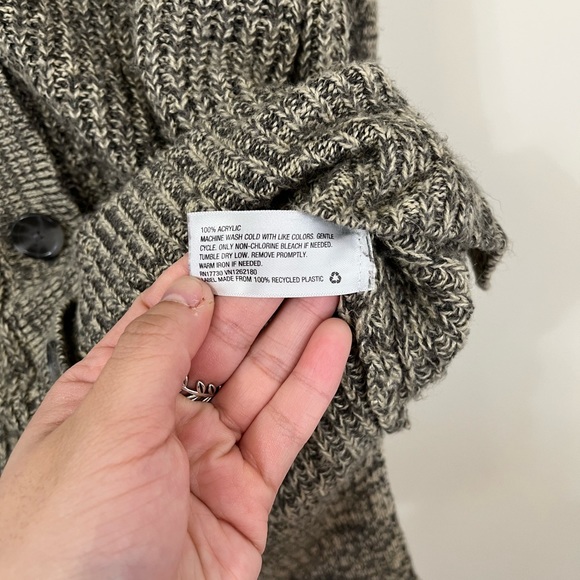 Merona Button Down Chunky Brown Gray Sweater - Picture 7 of 9